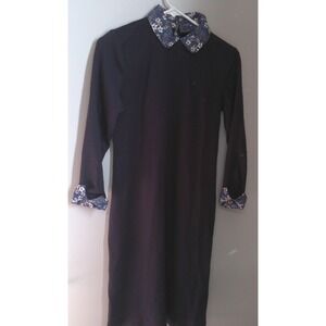 TALBOTS WOMENS REMOVABLE FLORAL COLLARED BACK ZIP DRESS SIZE XS